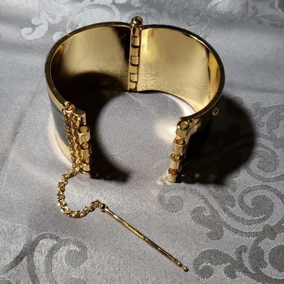 CC Skye Black Enamel and 18K YGP Hinge Cuff NWT - Picture 3 of 4
